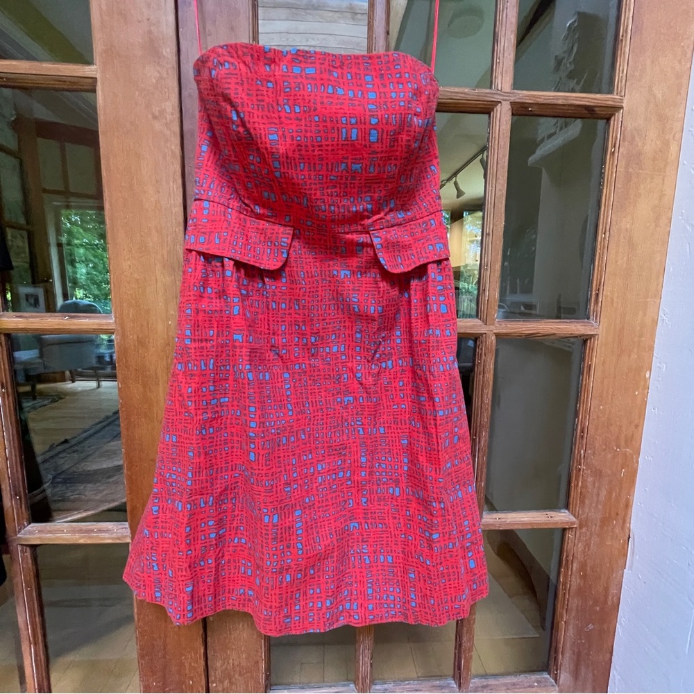 Anthropologie Tabitha Red Strapless Dress - Size 10